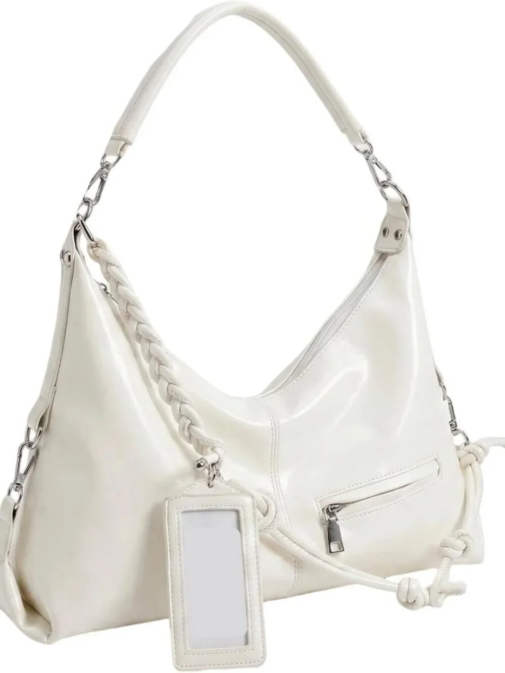 Chic Slouchy Hobo Bag for Women - Large Satchel Tote with Card Holder & Heart